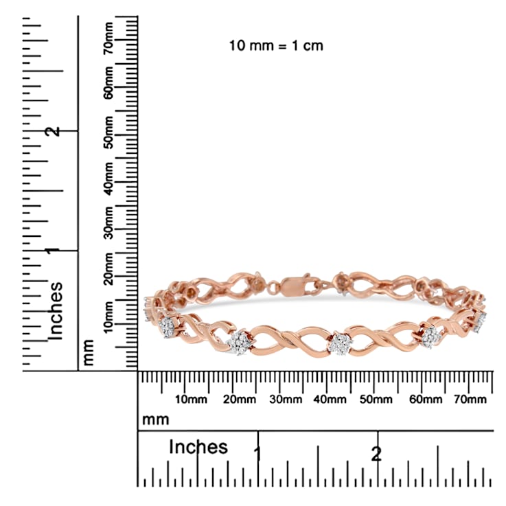 0.50ctw Diamond Infinity 10K Rose Gold Over Sterling Silver Tennis Bracelet