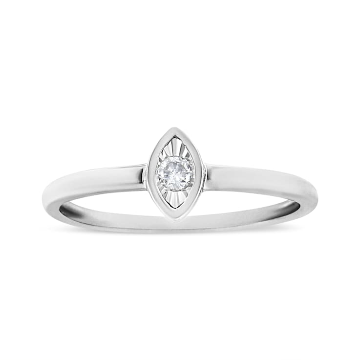 Sterling Silver 1/20ctw Miracle Set Diamond Ring (J-K Color, I1-I2 Clarity)