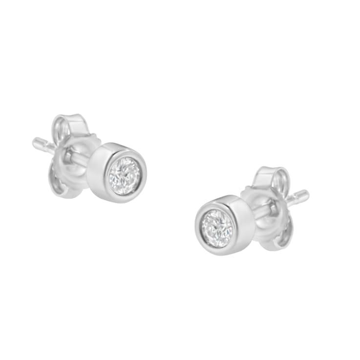 10K White Gold 0.15ctw Round Brilliant-Cut Near Colorless Diamond
Bezel-Set Stud Earrings