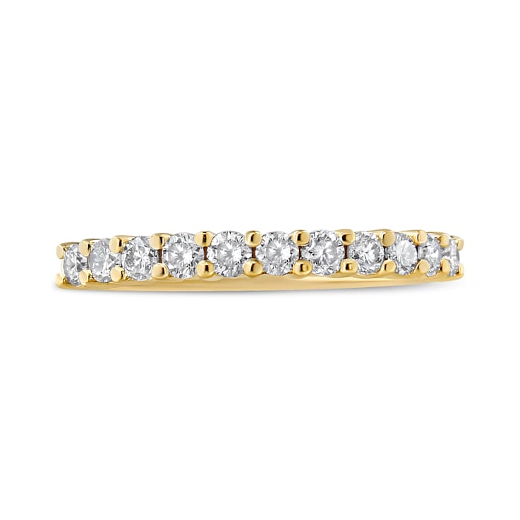 14K Yellow Gold Over Sterling Silver 1/2ctw Round Diamond Ring (J-K
Color, I1-I2 Clarity)