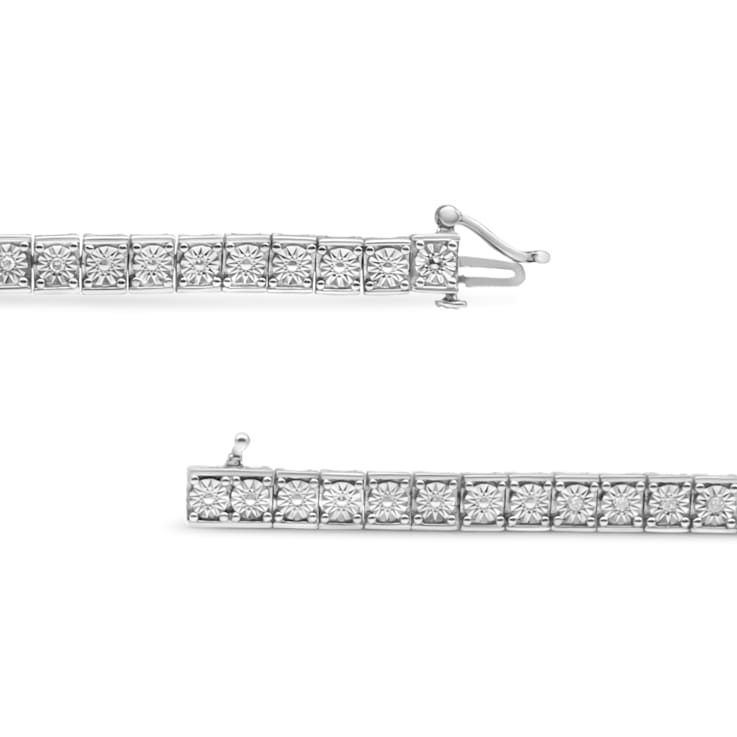 Sterling Silver .25ctw Diamond Link Bracelet