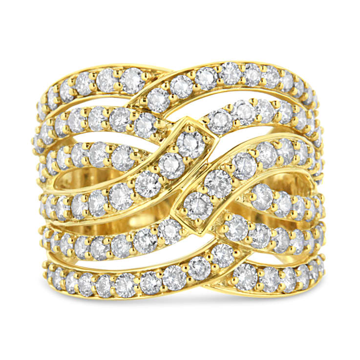 3.00ctw Diamond Multi-Row Bypass 10K Yellow Gold Ring