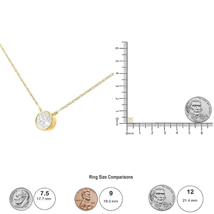 14K Yellow Gold Over Sterling Silver 1/3ctw Round Diamond 18"
Necklace (J-K Color, I1-I2 Clarity)