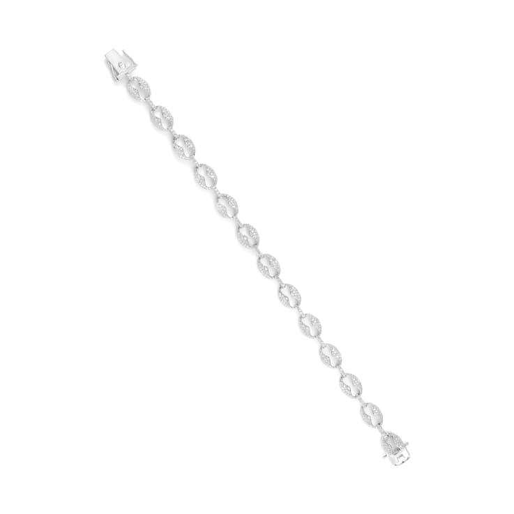 14K White Gold 1 1/2 Cttw Round Diamond Set Link Bracelet (I-J Color,
I1-I2 Clarity) - 7"