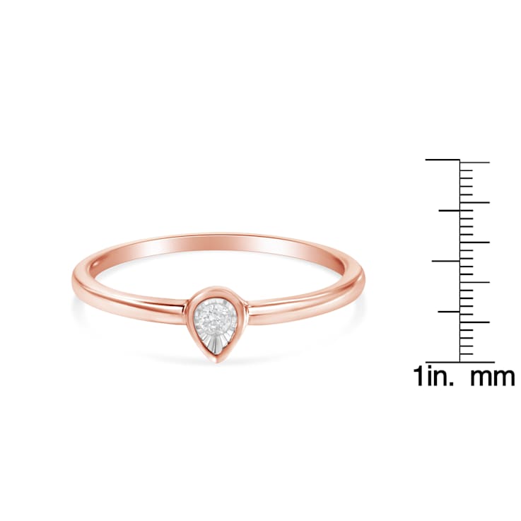 14K Rose Gold Over Sterling Silver 1/20ctw Diamond Miracle Set Ring (J-K
Color, I1-I2 Clarity)