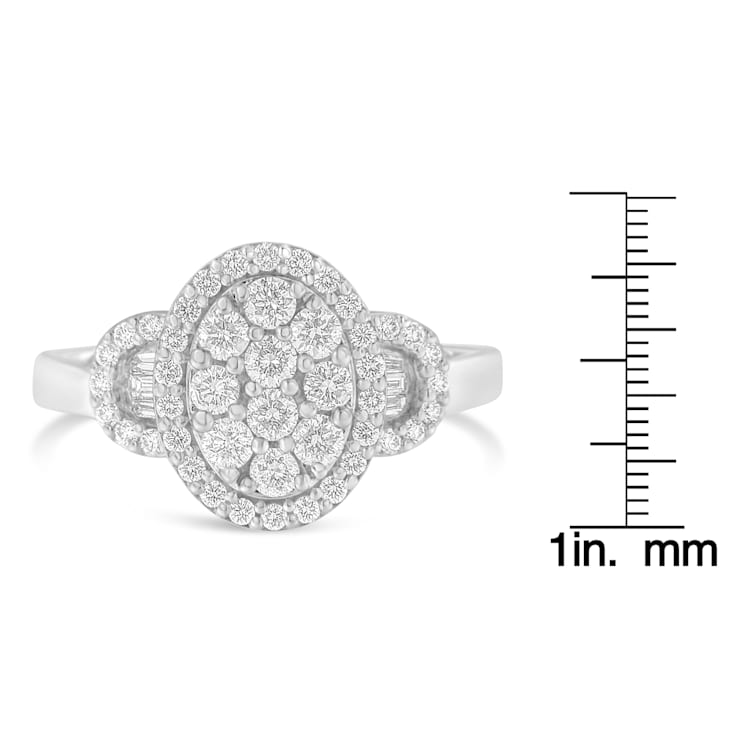 10K White Gold 1.0ctw Diamond Vintage-Inspired Art Deco Ring (G-H Color,
SI1-SI2 Clarity)