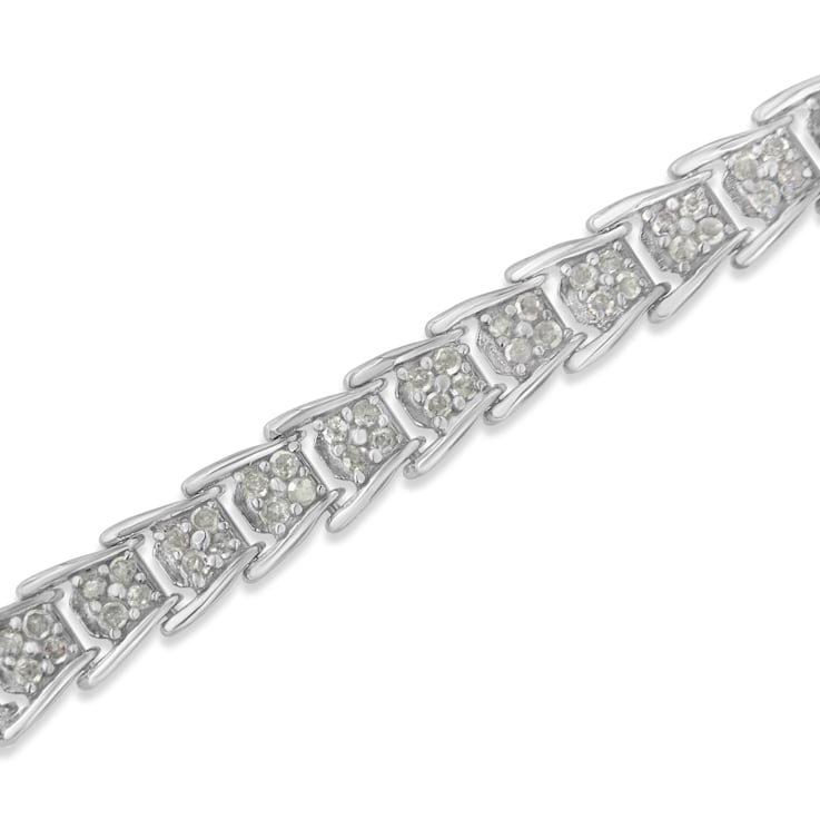 10K White Gold 2.0ctw Diamond Fan-Shaped Link Tennis
