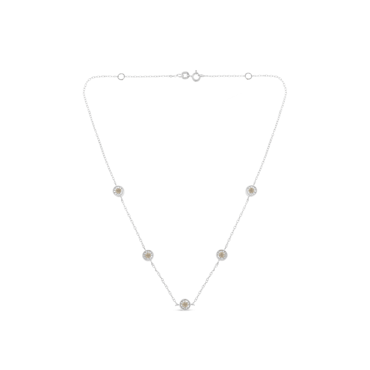 Sterling Silver Diamond Station Necklace (1/2 cttw, I-J Color, I1-I2 Clarity)