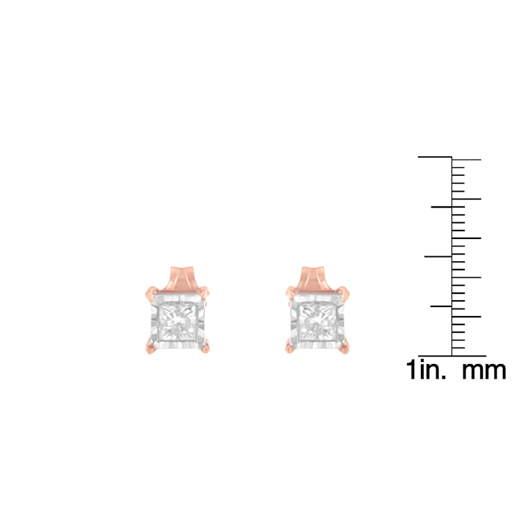 14K Rose Gold Over Sterling Silver 1/2ctw Diamond Solitaire
Miracle-Plate Stud Earrings