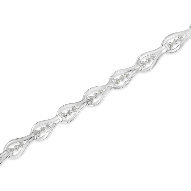 Sterling Silver .50ctw Diamond Link Bracelet