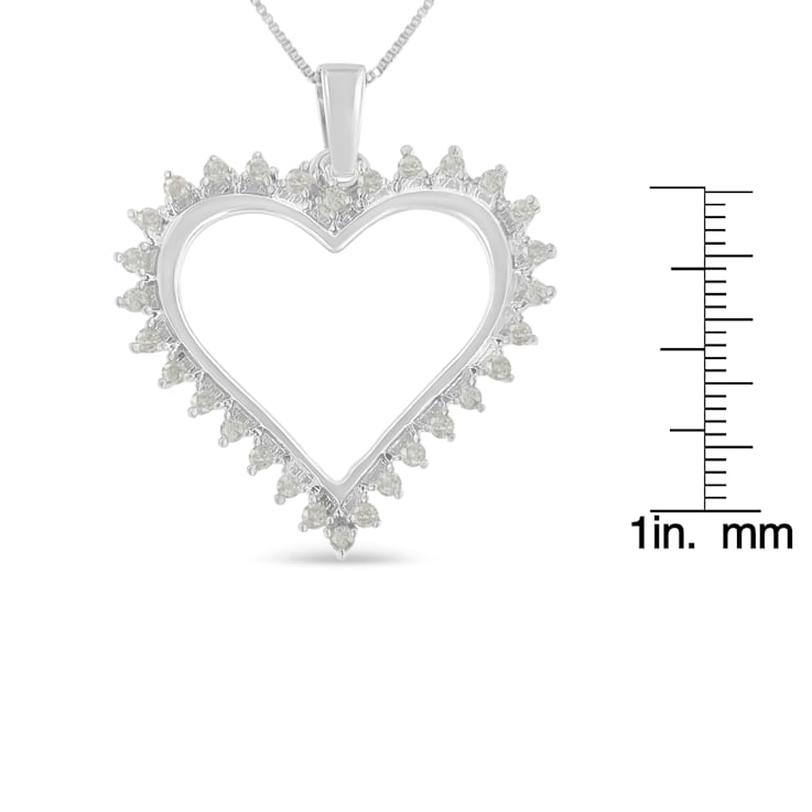 0.25ctw Diamond Open Heart Sterling Silver Necklace