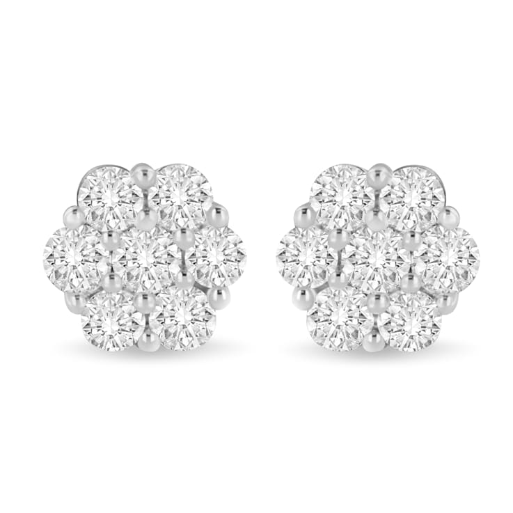 Diamond Cluster Stud Earrings, Small