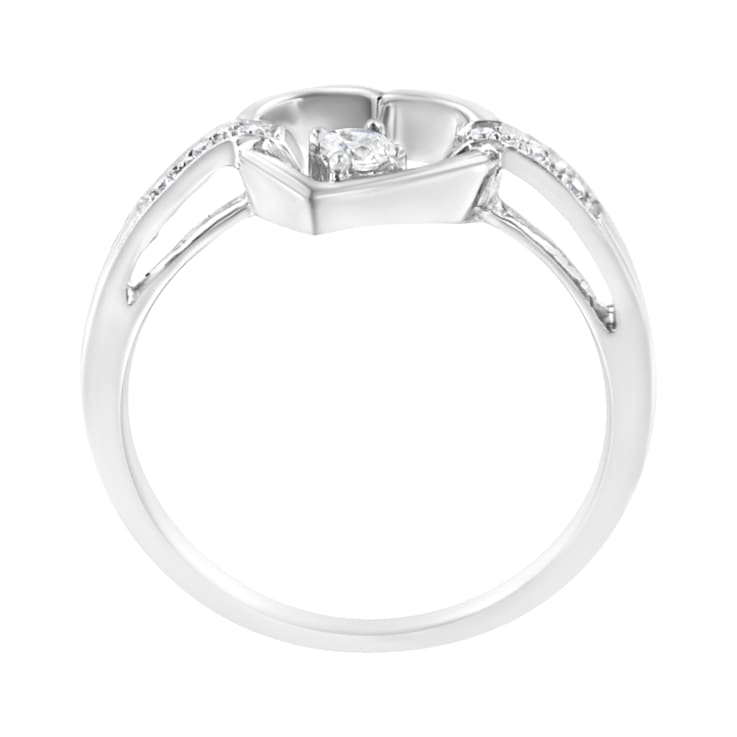 0.125ctw Diamond 14K White Gold Heart Ring