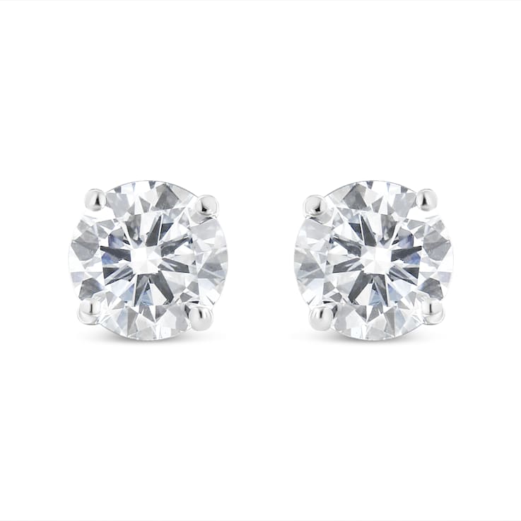 3.00ctw Round Lab Grown Diamond Solitaire 14K White Gold Stud Earrings