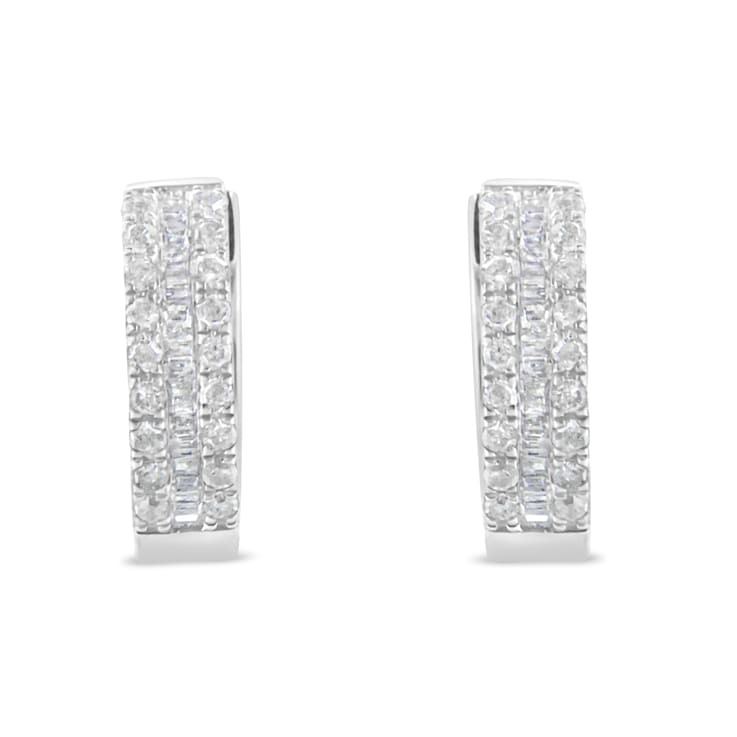 Sterling-Silver Diamond Hoop Earring 1/2ctw - 15486A
