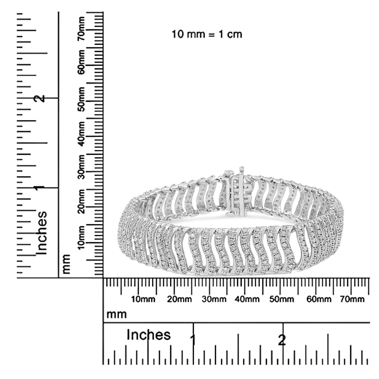 Sterling Silver 5.00ctw Round-Cut Diamond "S" Link Bracelet