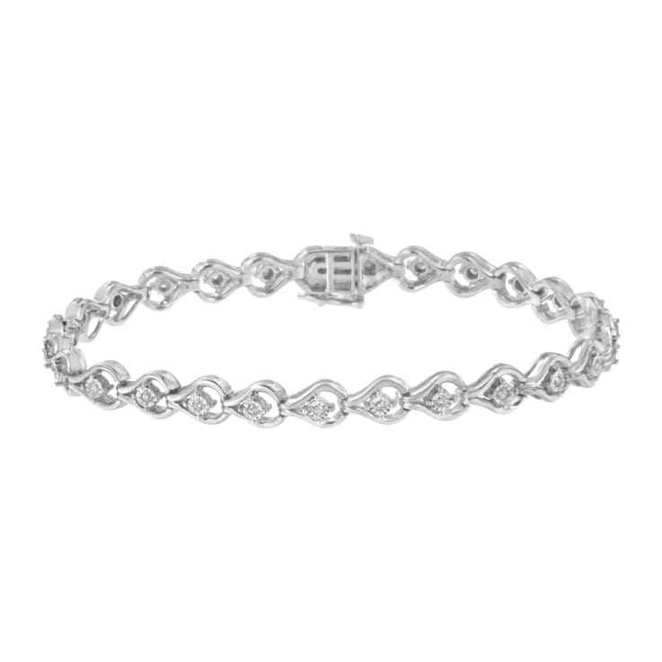 Sterling Silver .25ctw Diamond Link Bracelet