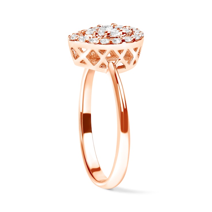10K Rose Gold 3/8ctw Round-Cut Diamond Pear Promise Ring (I-J Color,
I2-I3 Clarity)