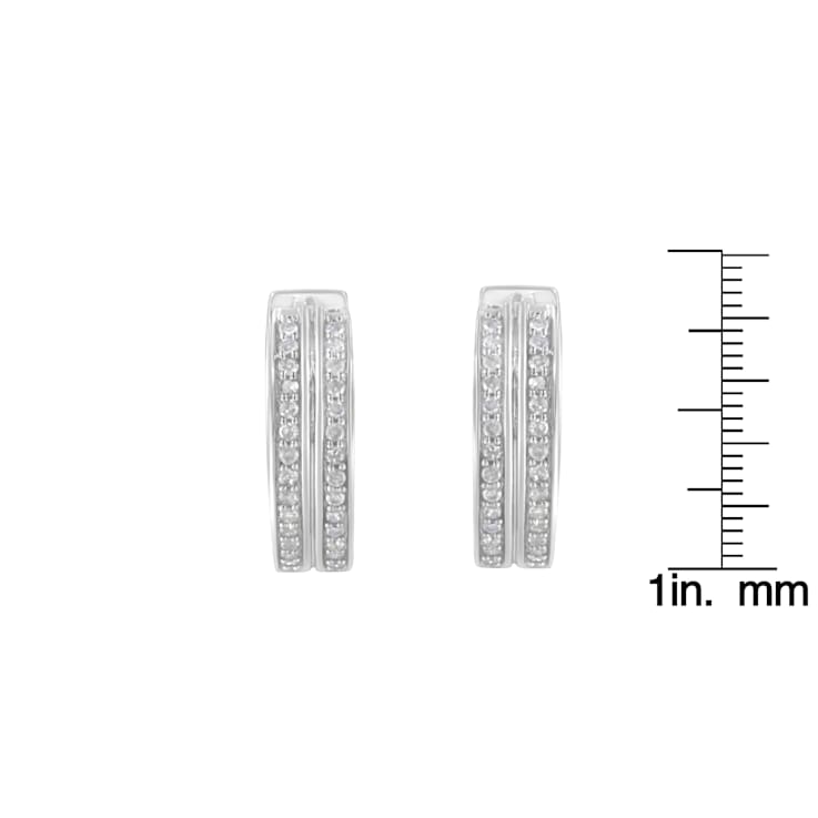10K White Gold Diamond Hoop Earring 1/2ctw