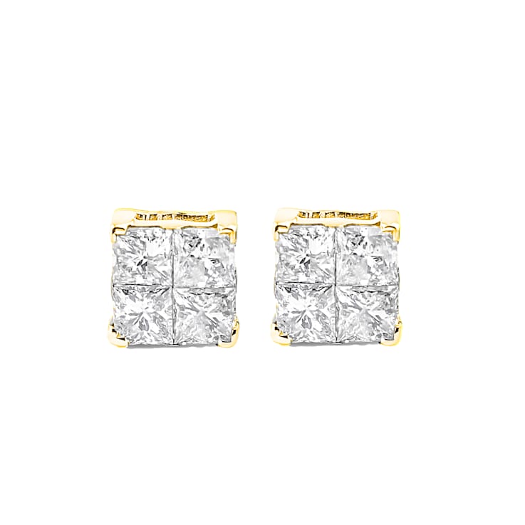 10K Yellow Gold Over Sterling Silver 1.0ctw Diamond
