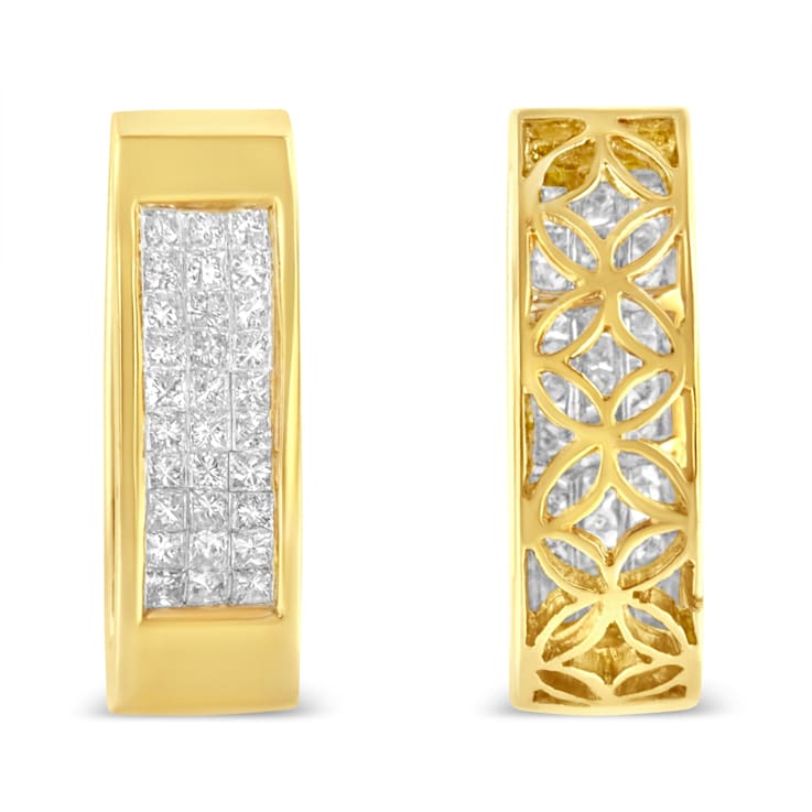 豪奢な 14K Yellow Gold 1/2ctw Square Diamond Vertical Bar Pendant w ダイヤモンド
