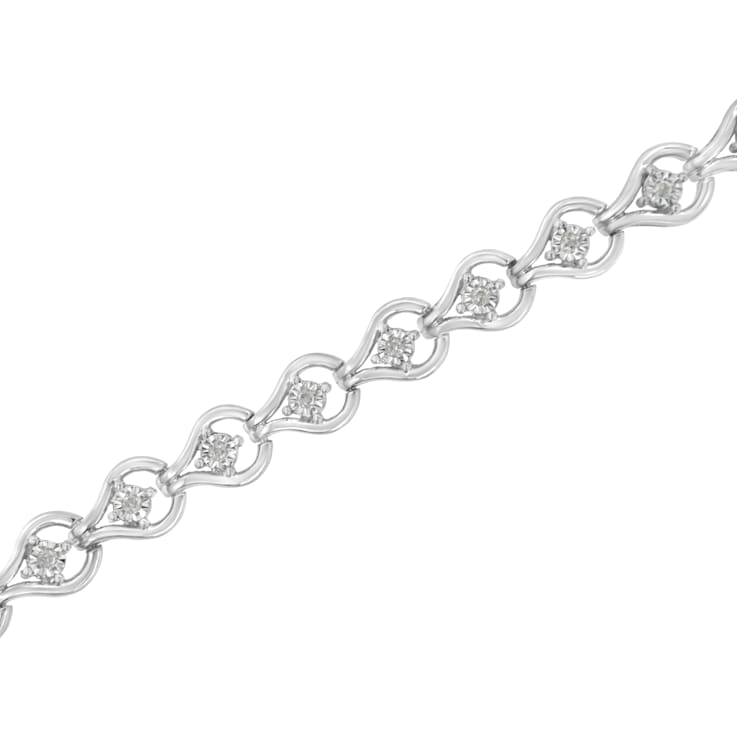 Sterling Silver .25ctw Diamond Link Bracelet