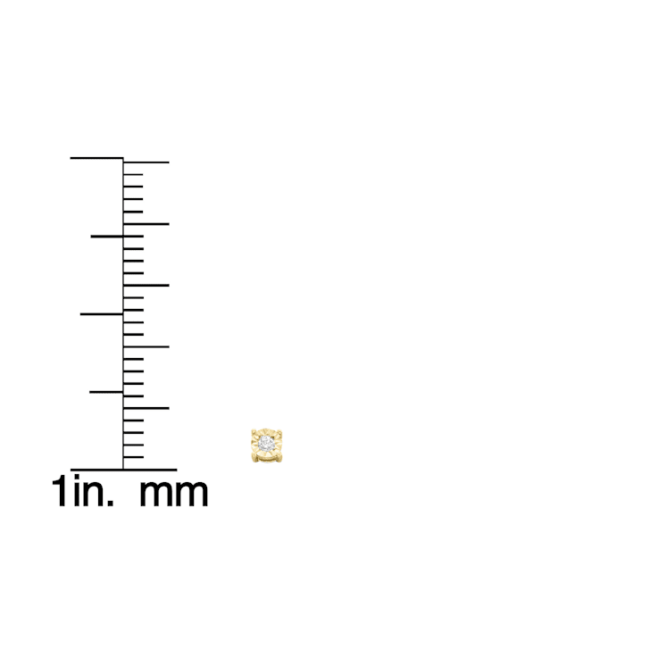 0.10ctw Round Brilliant-Cut Diamond 10K Yellow Gold Over Sterling Silver
Stud Earrings
