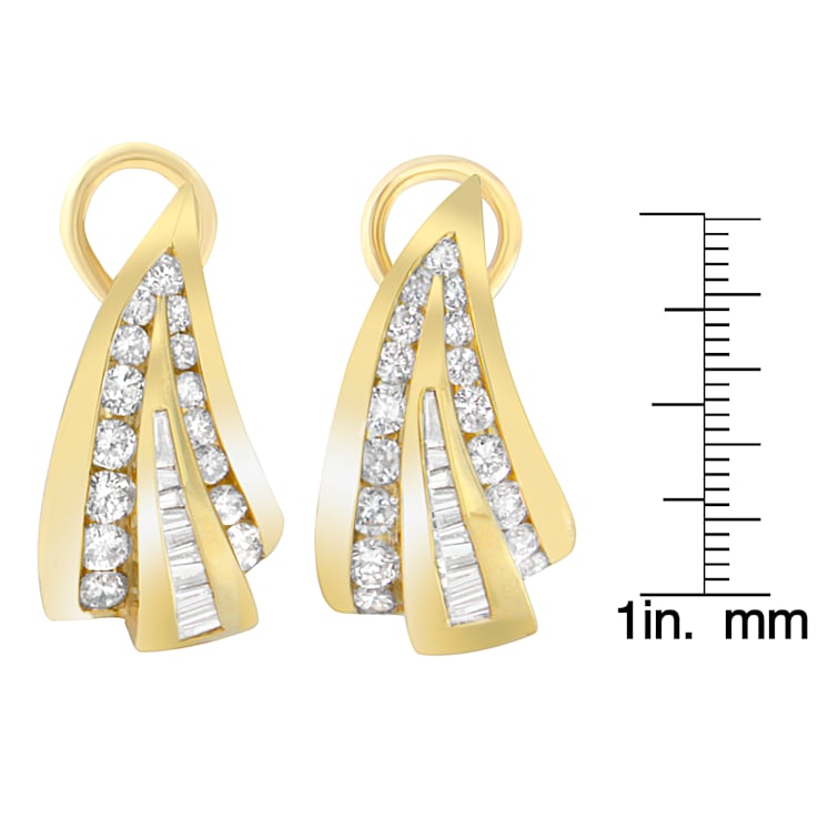 14K Yellow Gold 2 1/4ctw Diamond Huggie Earrings