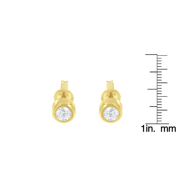 10K Yellow Gold 0.30ctw Round Brilliant-Cut Near Colorless Diamond
Bezel-Set Stud Earrings