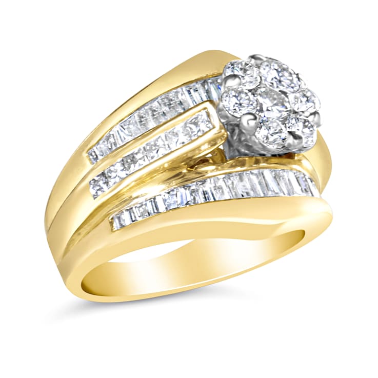 14K Yellow Gold 2-1/3ctw Diamond Chevron Shaped Band Set (H-I Color,
SI1-SI2 Clarity)