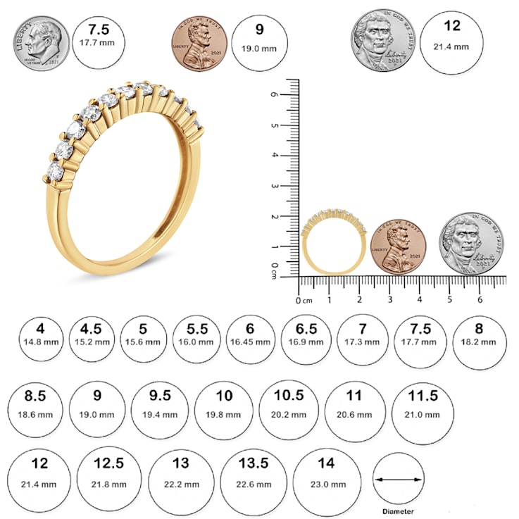 14K Yellow Gold Over Sterling Silver 1/2ctw Round Diamond Ring (J-K Color,  SI2-I1 Clarity)