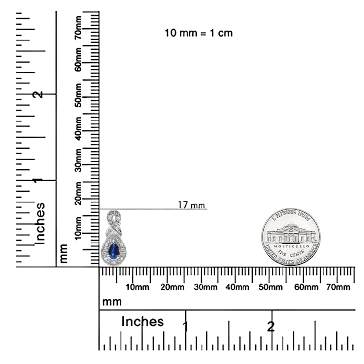 Sterling Silver 4.5 x 3mm Pear Sapphire Gemstone and Diamond Accent
Infinity Drop Stud Earrings
