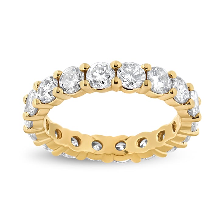 14K Yellow Gold 3.00ctw Round Cut Diamond Eternity Band (J-K Color,
VS1-VS2 Clarity)