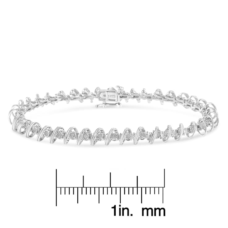 Sterling Silver 1/2ct TDW Rose-Cut Diamond Tennis Bracelet (I-J,
I3-Promo) - 7"