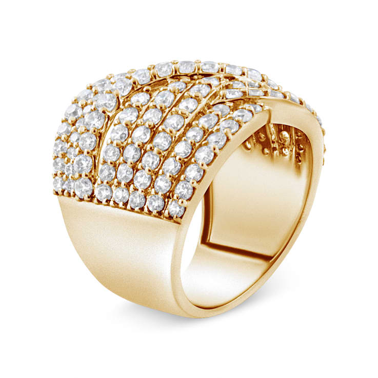 3.00ctw Diamond Eight-Row Bypass 10K Yellow Gold Ring