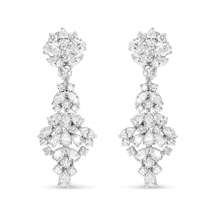 Diamond cluster drop earrings hotsell
