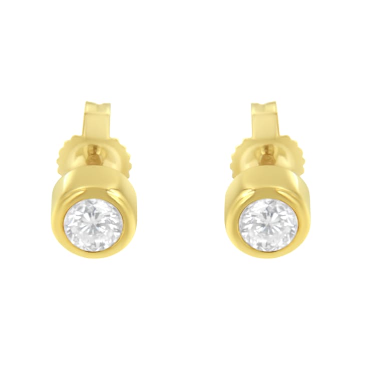 10K Yellow Gold 0.30ctw Round Brilliant-Cut Near Colorless Diamond
Bezel-Set Stud Earrings