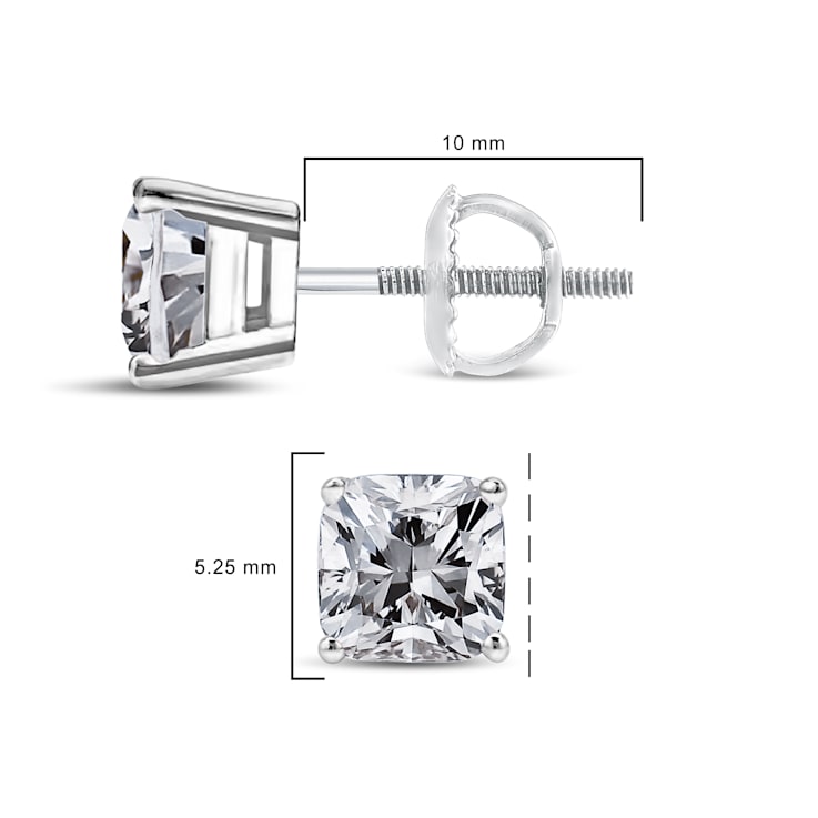 14K White Gold 1 1/2 Cttw Clarity Enhanced Princess Cut Diamond
Solitaire Stud Earrings