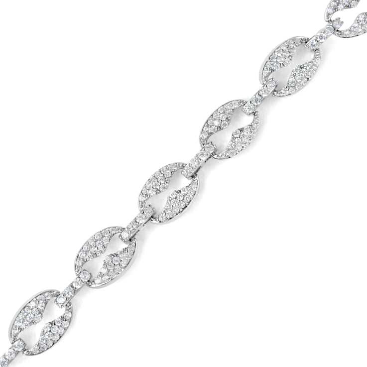 14K White Gold 1 1/2 Cttw Round Diamond Set Link Bracelet (I-J Color,
I1-I2 Clarity) - 7"