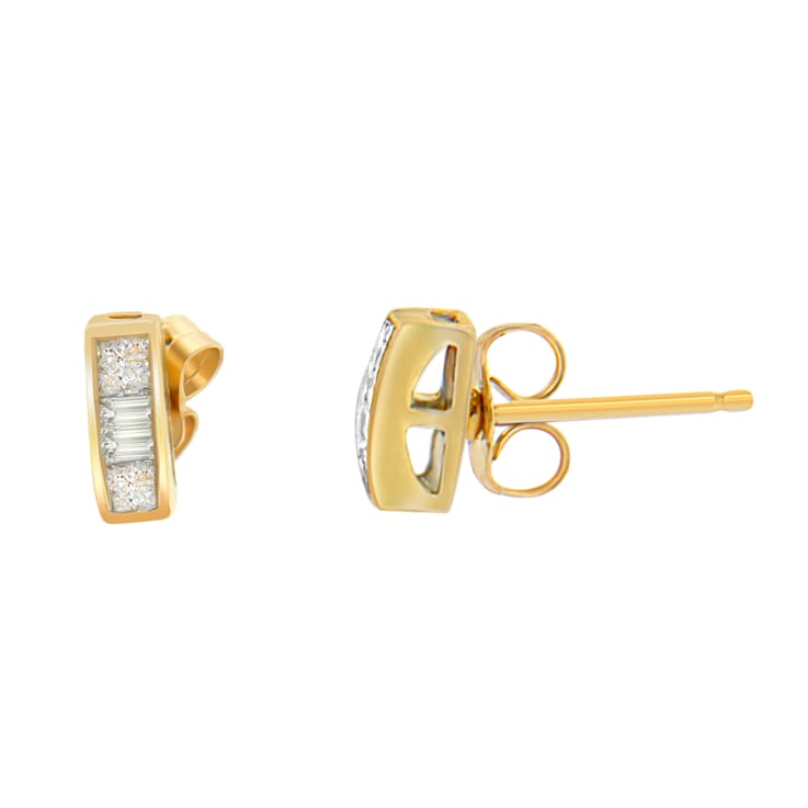 14k Yellow Gold 1/4ctw Diamond Earrings