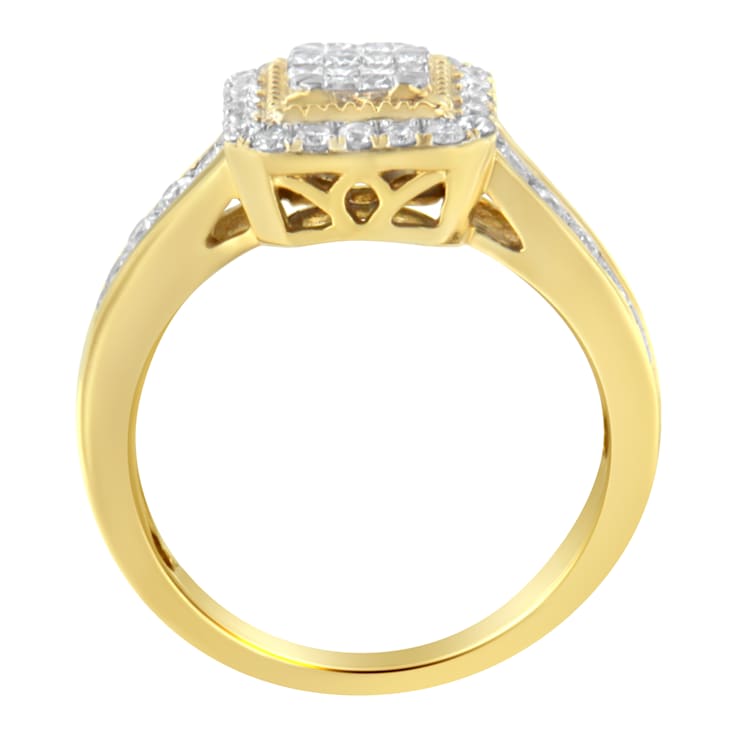 10K Yellow Gold Diamond Cocktail Ring (5/8ctw, H-I Color, SI2-I1 Clarity)