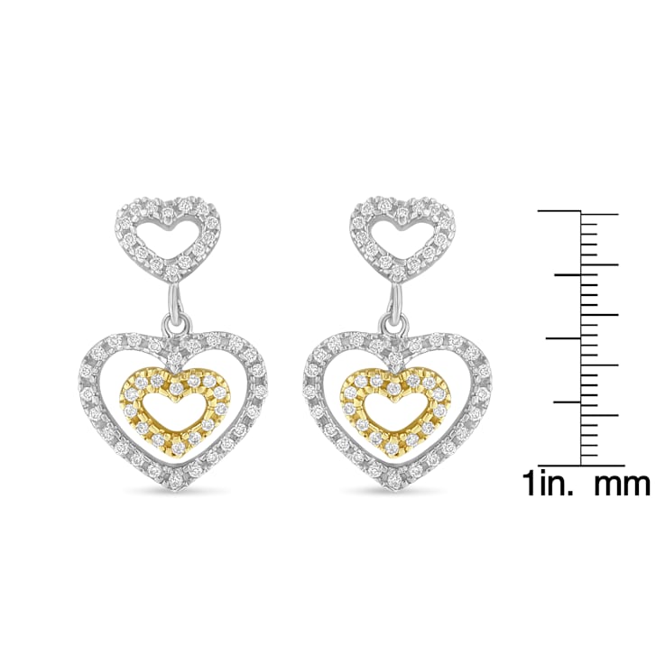 0.50ctw Round Cut Diamond 14K Two-tone Gold Earrings