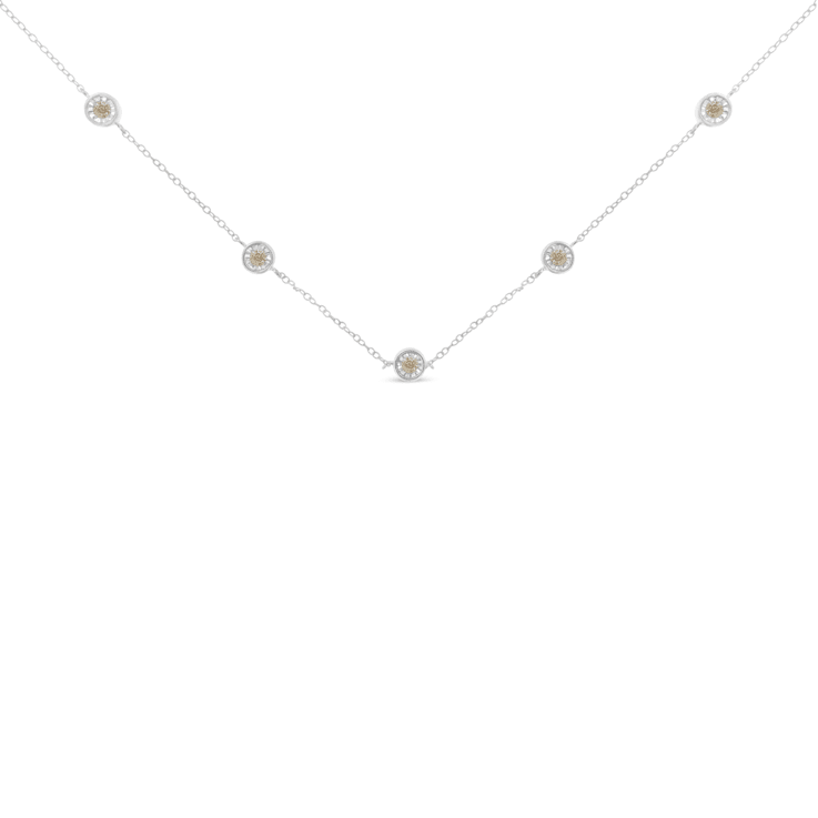 Sterling Silver Diamond Station Necklace (1/2 cttw, I-J Color, I1-I2 Clarity)
