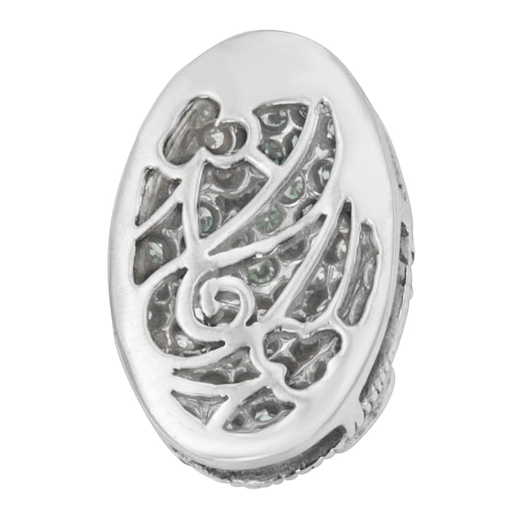 14K White Gold 1 1/10ctw Round Cut Treated Blue Diamond Fashion Pendant
w\chain(H-I, I1-I2)