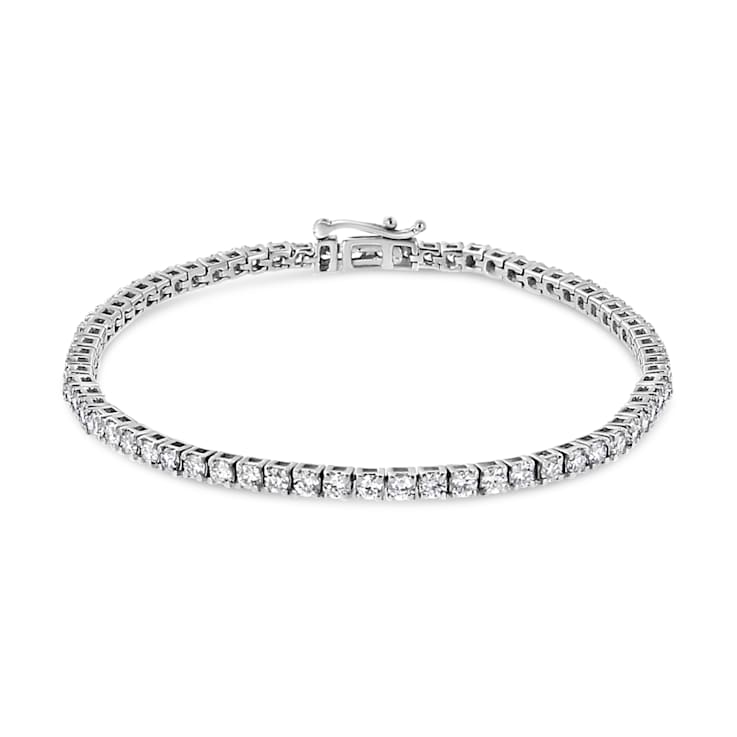 14K White Gold 3.0 Cttw Lab Grown Diamond 7.25" Classic Tennis
Bracelet (F-G Color, VS2-SI1 Clarity)