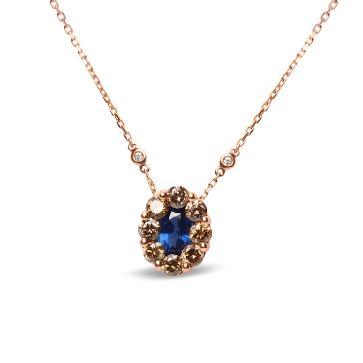 Rose gold sapphire necklace on sale