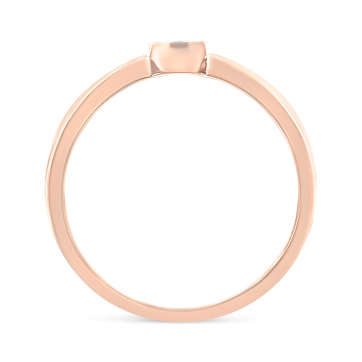 14K Rose Gold Over Sterling Silver Miracle Set Diamond Promise Ring (J-K
Color, I1-I2 Clarity)