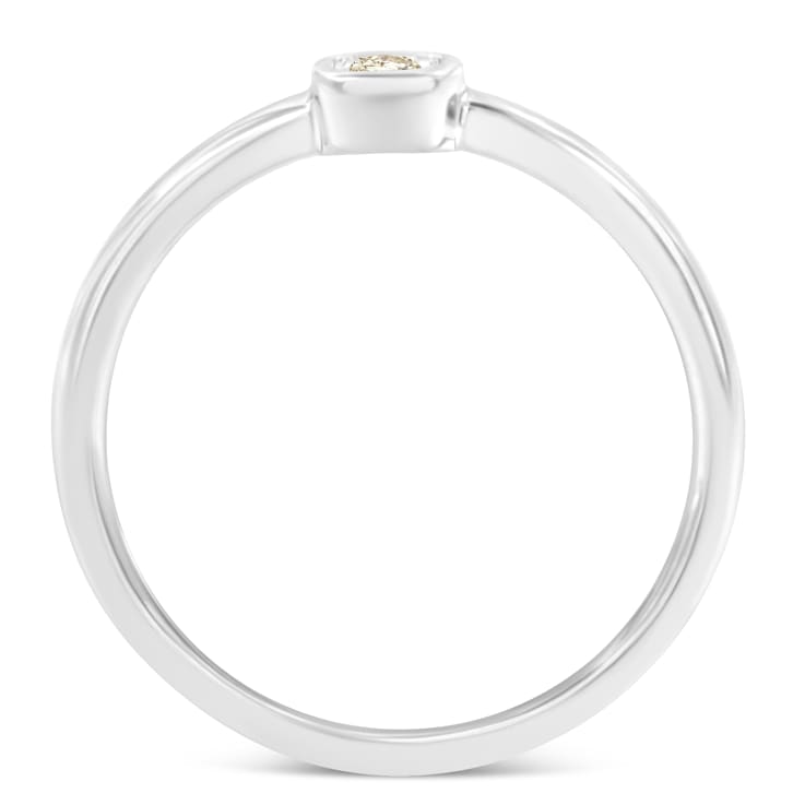 Sterling Silver 1/20 Carat Diamond Petite Promise Ring (J-K Color, I1-I2 Clarity)