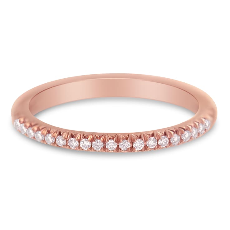 14K Rose Gold IGI Certified 1/4ctw Natural Pale Pink Diamond
Half-Eternity Band (S1-VS2 Clarity)