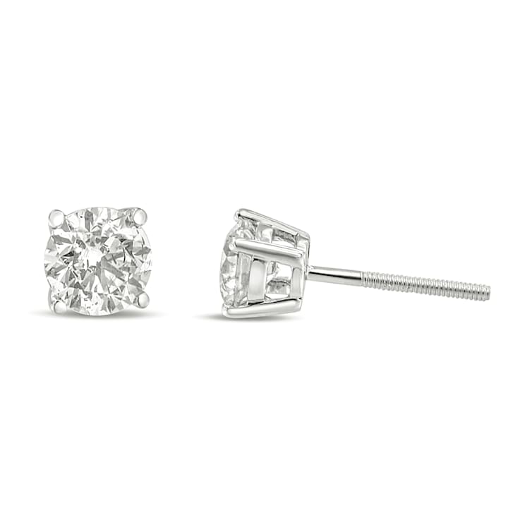 14K White Gold 1.0ctw Round Brilliant Cut Lab Grown White Diamond
Classic Solitaire Stud Earrings